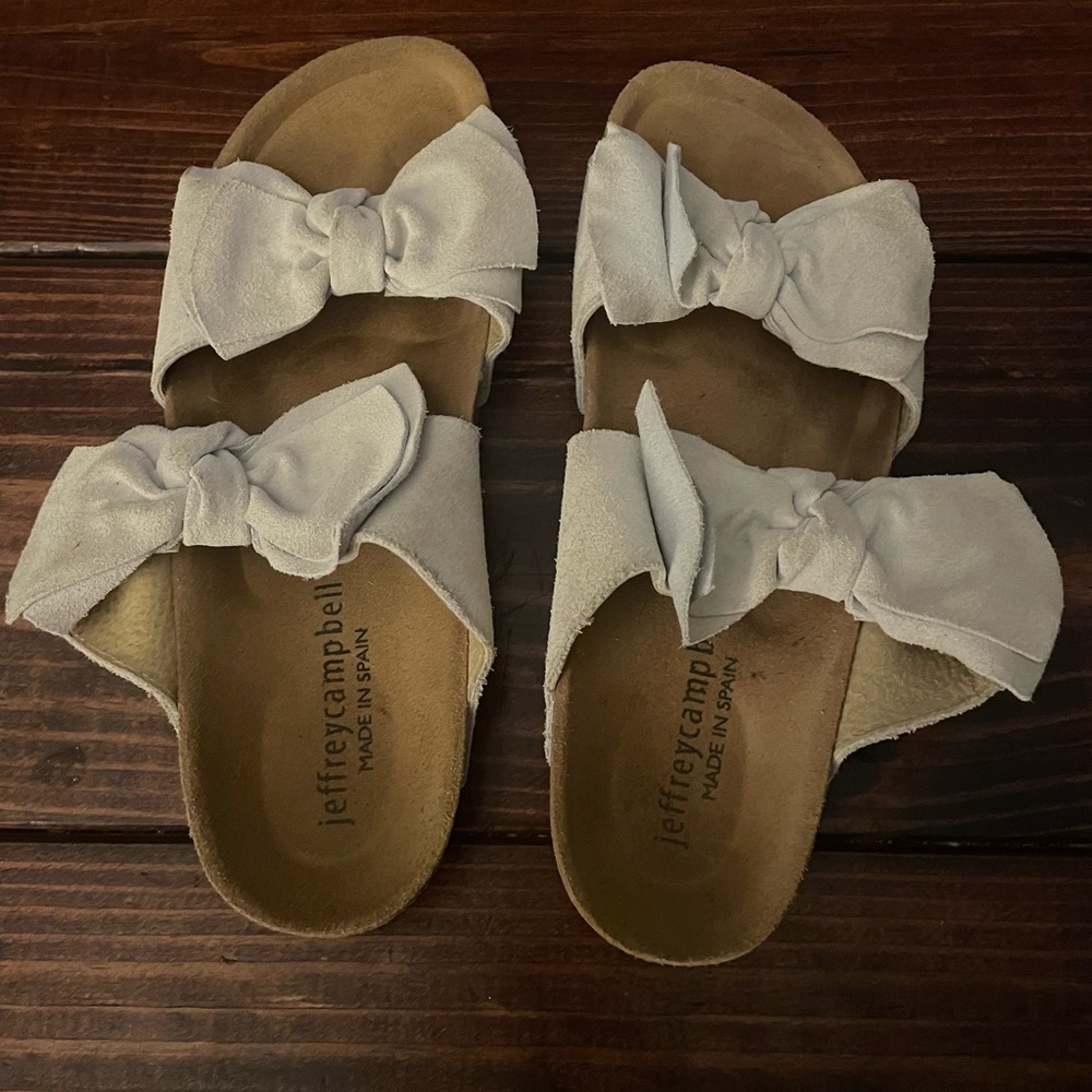 Jeffrey Campbell Double Double Knotted Bow Slide Sandals, Size 40 (US 9.5)